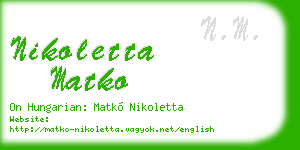 nikoletta matko business card