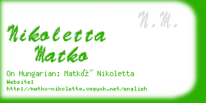 nikoletta matko business card